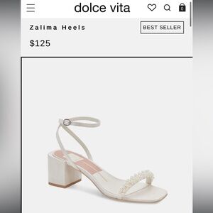 Dolce Vita Zalima Heels Vanilla Pearls Size 8
